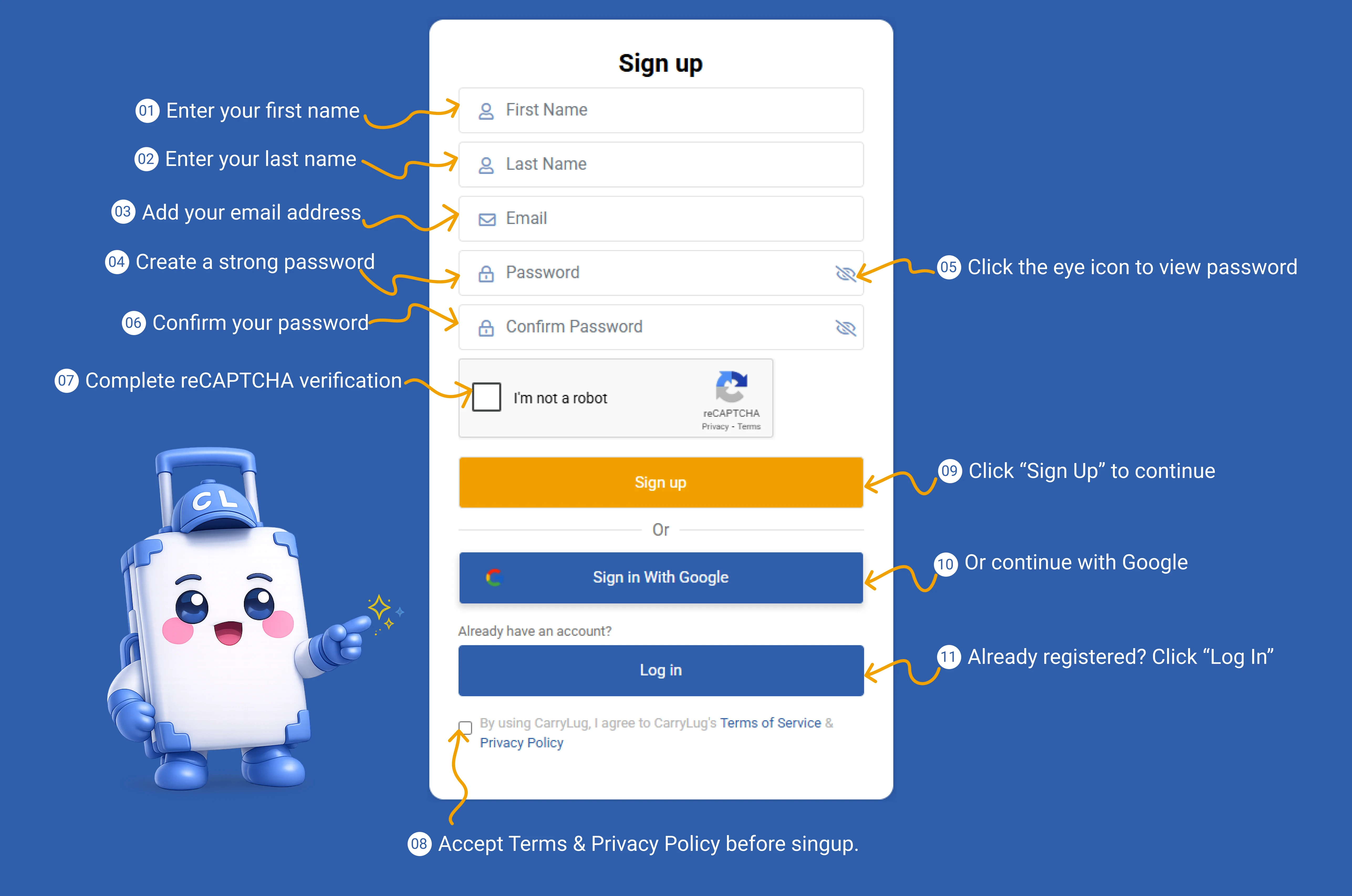 Sender guide step image